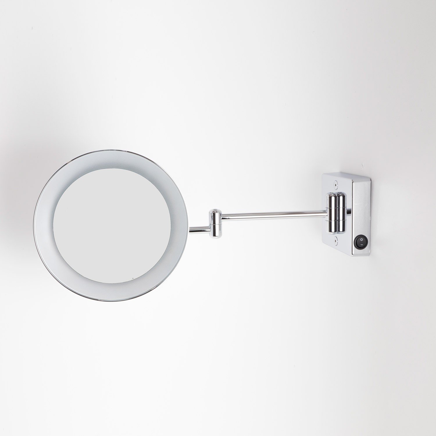 Specchio ingranditore x3 tondo da parete cromo Ø23.2 Braccia, Illuminazione  a LED. Alimentazione diretta a parete