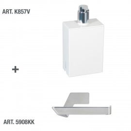 Dispenser sapone 0.5 L muro professionale bianco - Stock Fitness