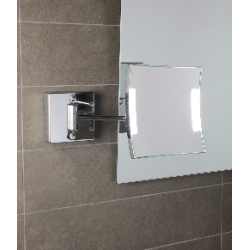 Specchio ingranditore x3 tondo da parete cromo Ø23.2 Braccia, Illuminazione  a LED. Alimentazione diretta a parete