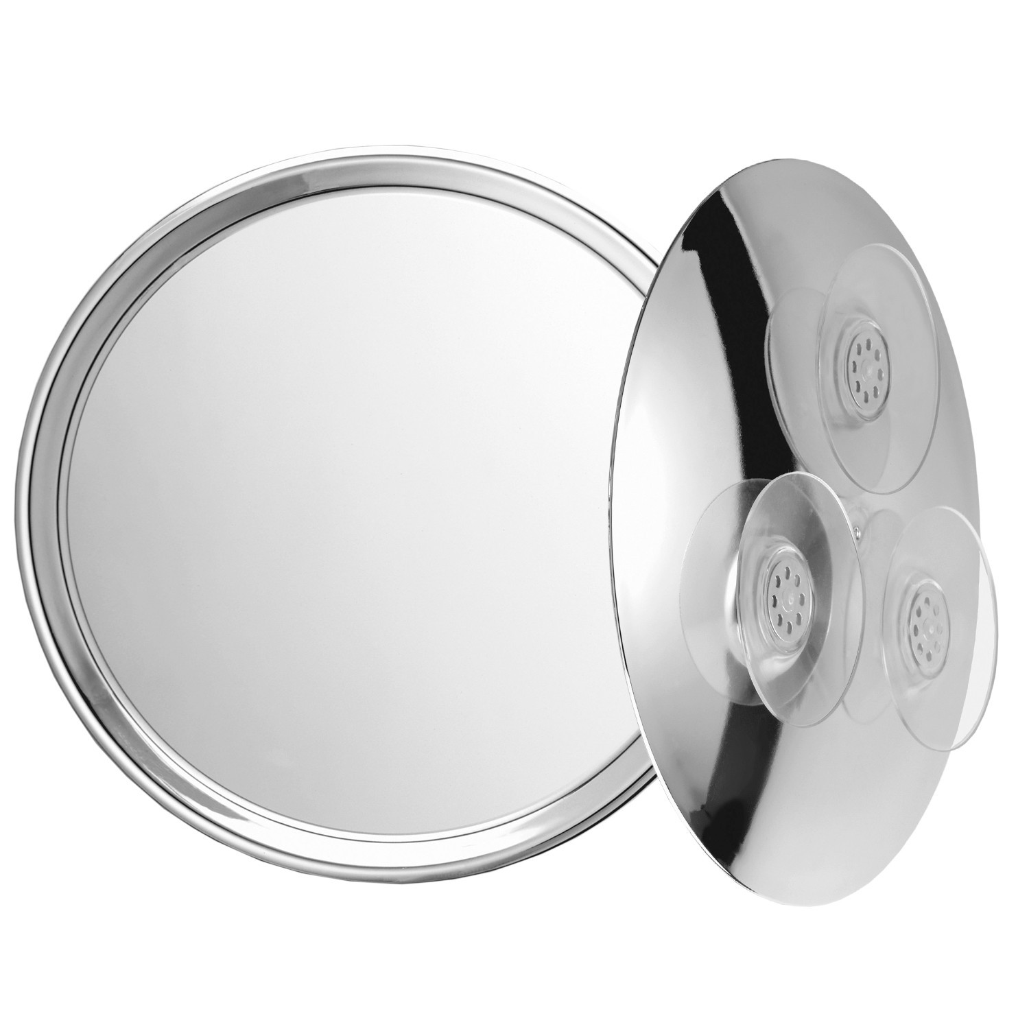 Specchio ingranditore cromato con 3 ventose. Ingrandimento x3 Ø23cm.